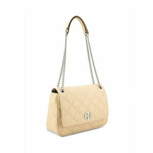 Tory Burch Quilted Cream Shoulder Bag